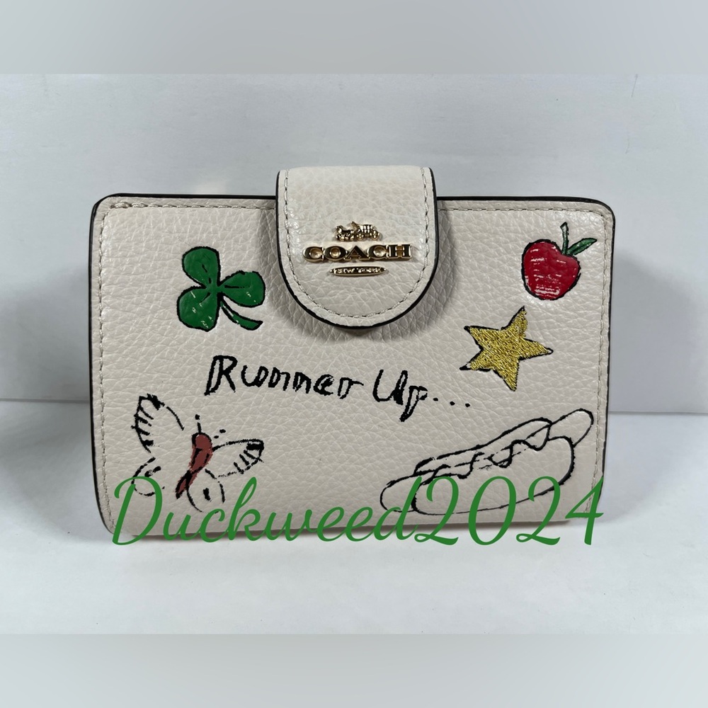 NWT Coach Medium Corner Zip Wallet With Sketch Print